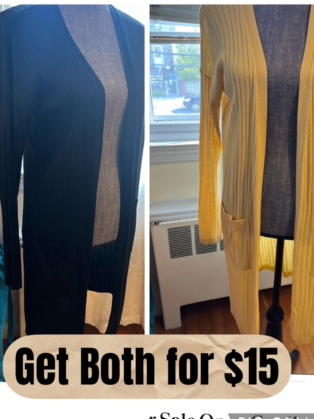 2 for Sale Open Cardigan EUC yellow & black BUY BOTH FOR $15